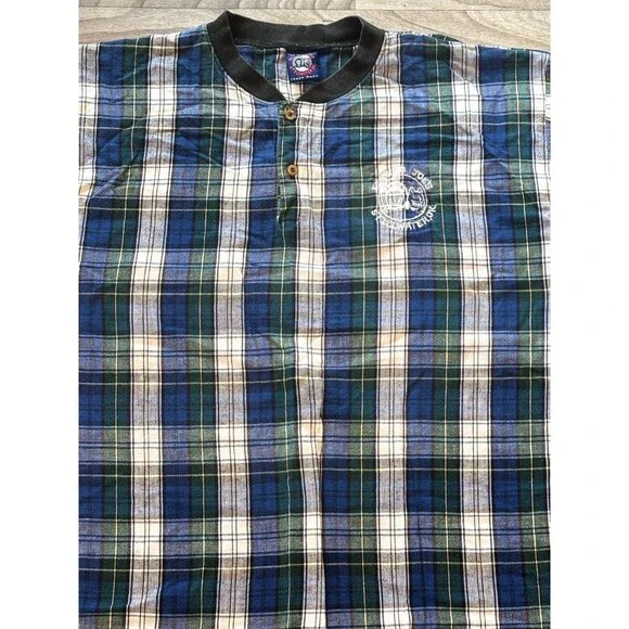 Vintage 90s Eskimo Joe’s Stillwater Womens XL Plaid Flannel Nightshirt Blue - Picture 2 of 11